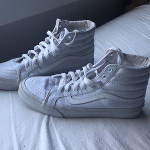 White hight-top Vans